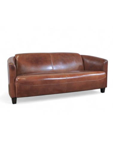 Braunem Leder Clubsofa 3-Sitzer patiniertem - Kollektion Bryan
