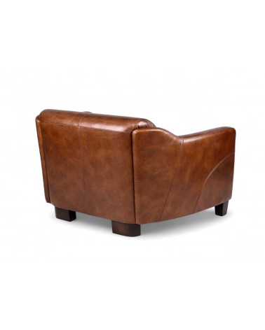 Braunem Leder Clubsofa 2-Sitzer - Kollektion Alfred