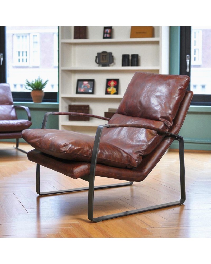 Braun Vintage Leder Sessel - Modell Arnold