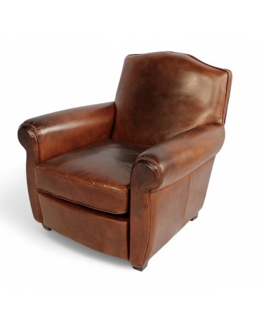 Fauteuil club cuir vintage marron - modèle Palermo