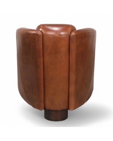Fauteuil club cuir vintage marron - collection Alfred