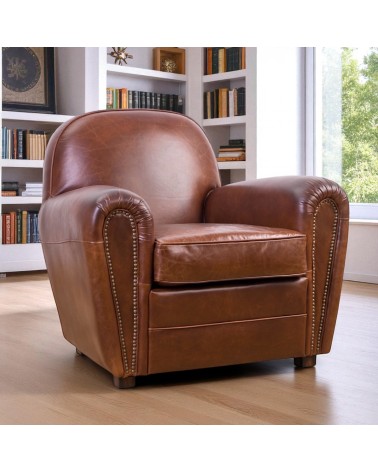 Braun Vintage Leder Clubsessel - Kollektion Chaplin