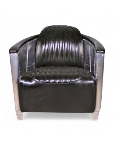 Aviator Sessel schwarze Vintage Leder - Kollektion Mermoz