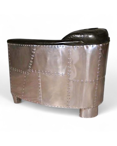 Aviator Sessel schwarze Vintage Leder - Kollektion Mermoz