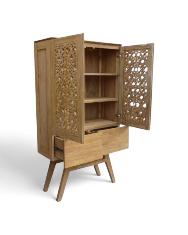 Hohes Buffet aus Massiv Teakholz "Flores"