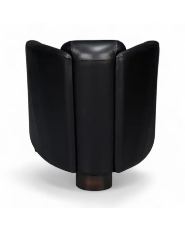 Fauteuil club cuir noir - Modell Adam
