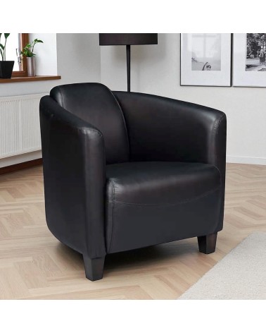 Fauteuil cuir noir club - collection Bryan