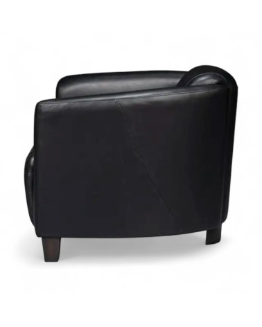 Fauteuil cuir noir club - collection Bryan
