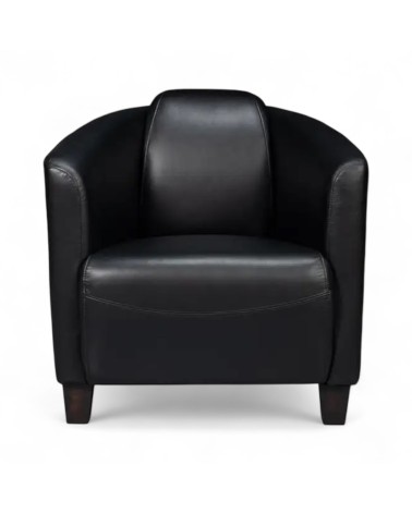 Fauteuil cuir noir club - collection Bryan