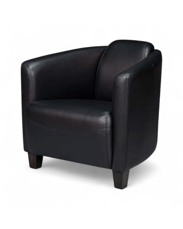 Fauteuil cuir noir club - collection Bryan