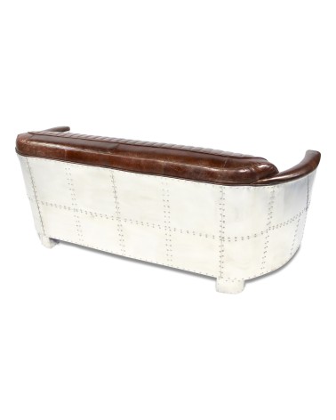 Sofa Aviator Braun Leder 3-Sitzer - Kollektion Mermoz