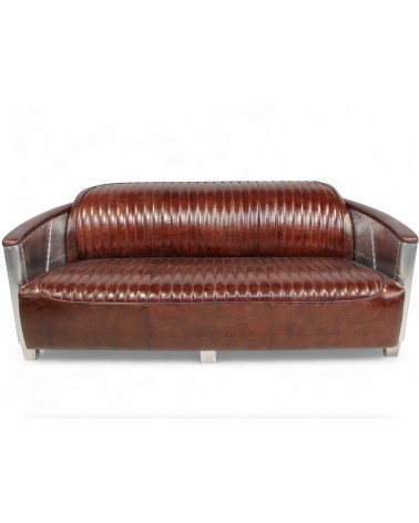 Sofa Aviator Braun Leder 3-Sitzer - Kollektion Mermoz