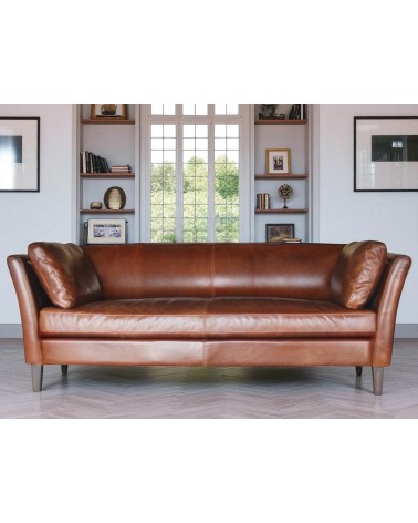 3-Sitzer Ledersofa Club braunes vintage - Kollektion Marty