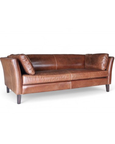 3-Sitzer Ledersofa Club braunes vintage - Kollektion Marty