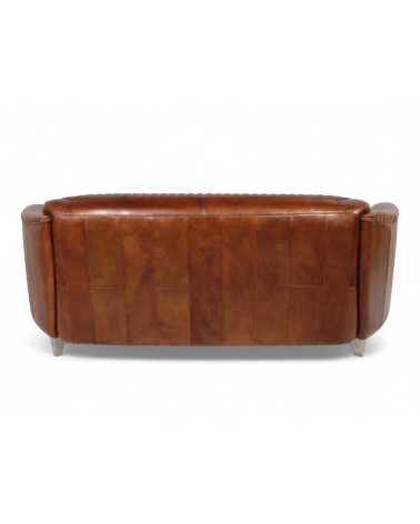 Sofa Braun Patina Leder 3-Sitzer - Kollektion Kent