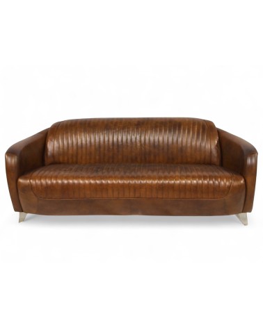 Sofa Braun Patina Leder 3-Sitzer - Kollektion Kent