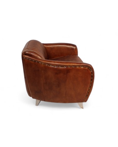 Canapé cuir marron vieilli 3 places - collection Kent