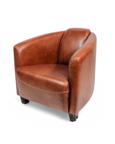 Braun Vintage Leder Clubsessel cognac - Kollektion Bryan