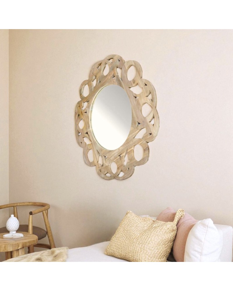 Miroir bois sculpté indonésien - modèle Mon beau miroir