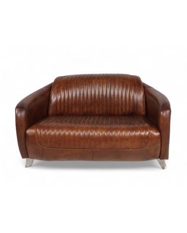 Sofa Braun Vintage Leder 2-Sitzer - Kollektion Kent