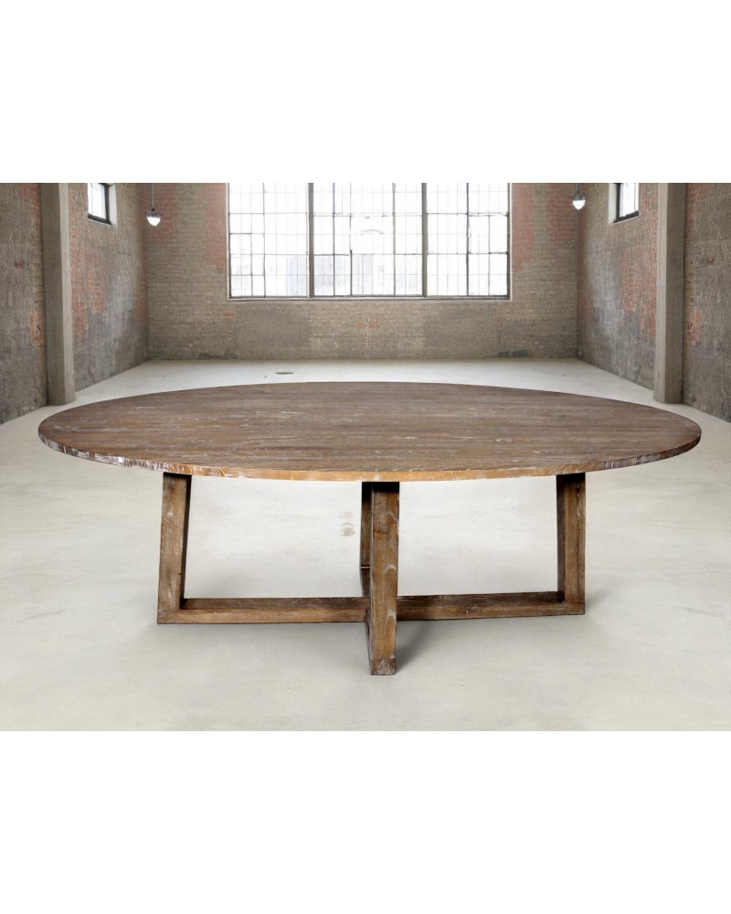 Ovale Esstisch in massiv Holz 220 cm - Modell Blythe