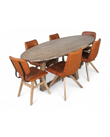 Ovale Esstisch in massiv Holz 220 cm - Modell Blythe