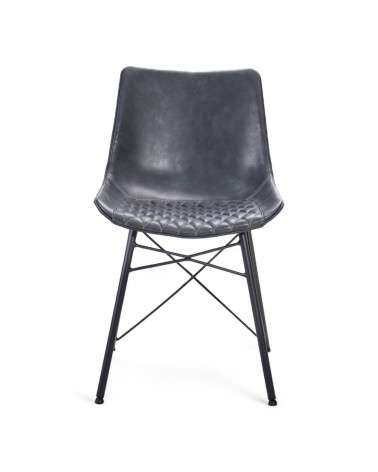 1 Stühle aus grauem Leder - Modell Buckingham 1 Stühle aus grauem Leder - Modell Buckingham