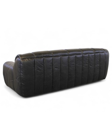 Schwarzes 3-Sitzer Ledersofa – Modell Trudy
