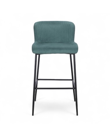 Chaises de bar en velours vert foncé par 2 - collection Norma