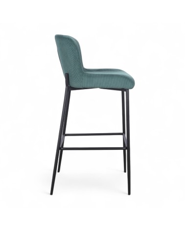 Chaises de bar en velours vert foncé par 2 - collection Norma