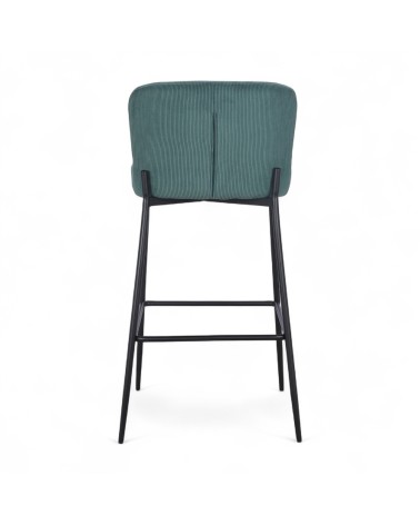 Chaises de bar en velours vert foncé par 2 - collection Norma