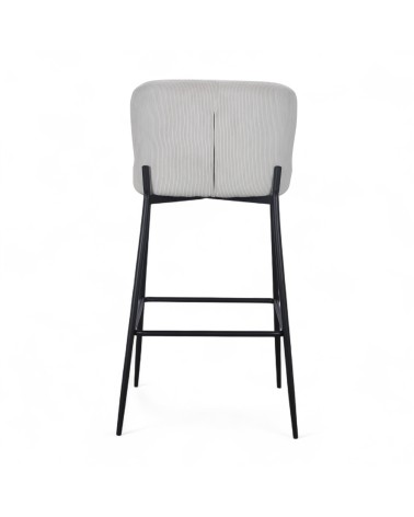 Lot de 2 chaises de bar en velours ivoire - collection Norma