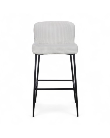 Lot de 2 chaises de bar en velours ivoire - collection Norma