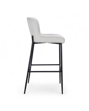 Lot de 2 chaises de bar en velours ivoire - collection Norma