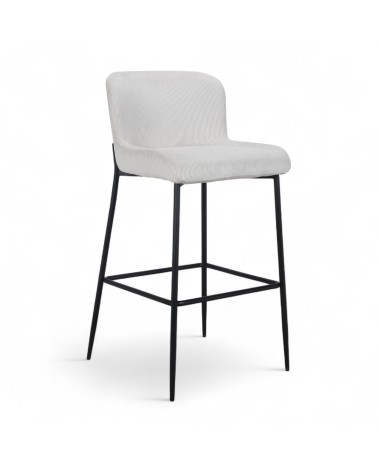 Lot de 2 chaises de bar en velours ivoire - collection Norma