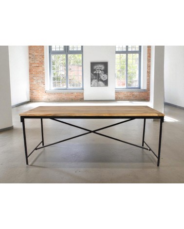 Table à manger industrielle 200 cm - modèle Detroit
