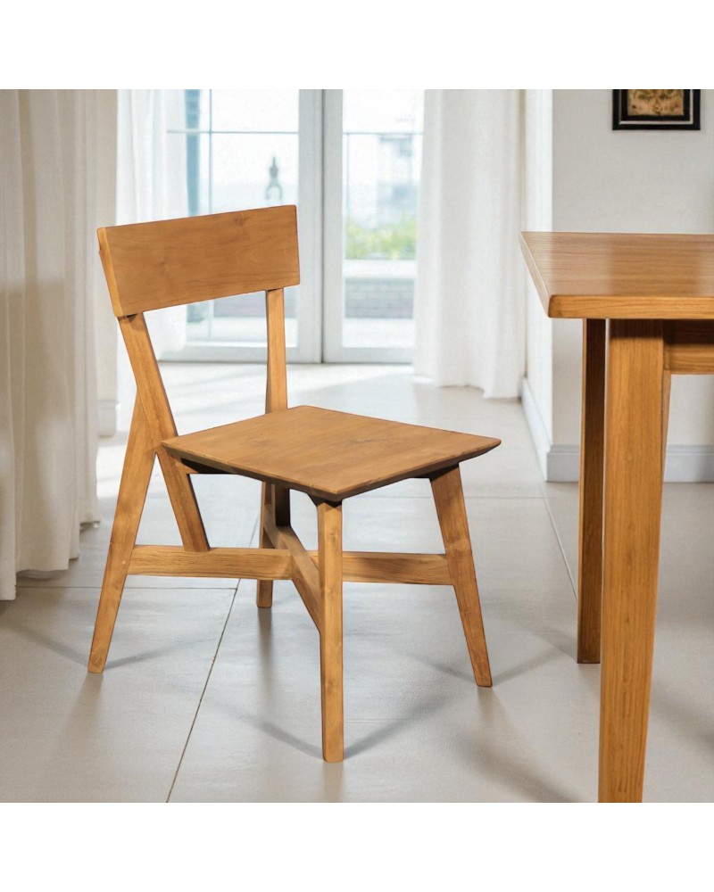 2 chaises en teck massif recyclé – design naturel
