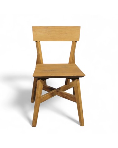 chaise en teck massif recyclé vue de face