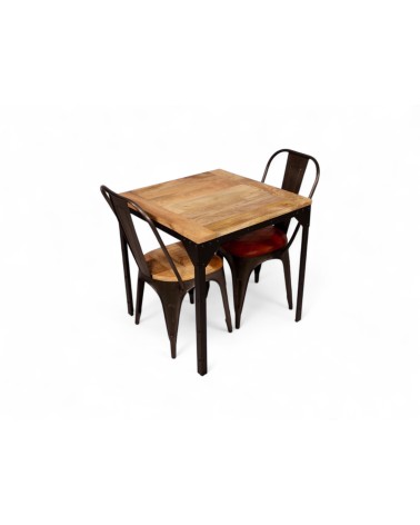 Table bistrot style industriel 75 cm - modèle Rivets