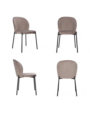 Lot de chaises Newcastle en velours beige – design moderne