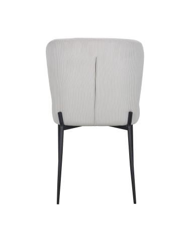 Esszimmer Stühle aus Samt gekrillt beige Elfenbein - Kollektion Georgia