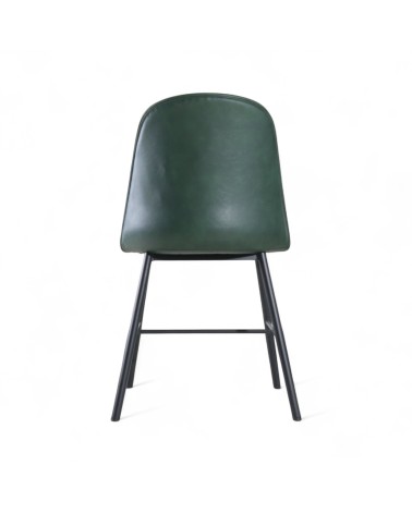 2 x Chaises cuir vert vintage - modèle Sandrigham