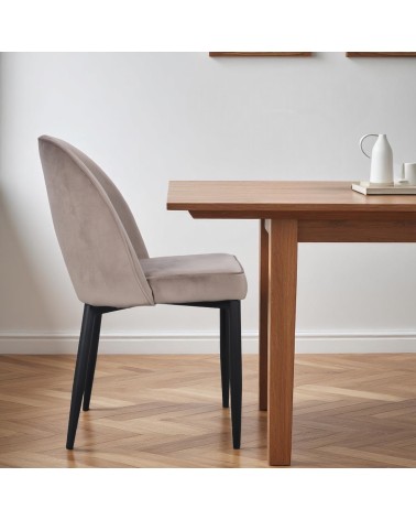 Stühle aus Samt beige style 60s - Modell Molly