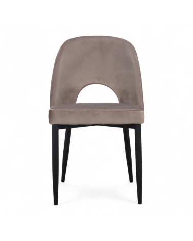 Chaise en velours beige style 60s - modèle Molly