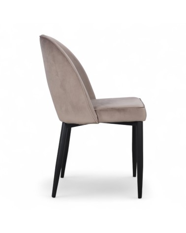 Chaise en velours beige style 60s - modèle Molly