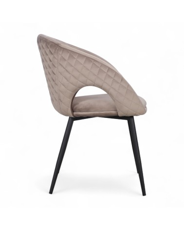 Abgerundete beige Samtstühle - Kollektion Suzy