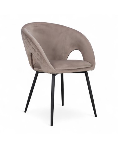 Abgerundete beige Samtstühle - Kollektion Suzy