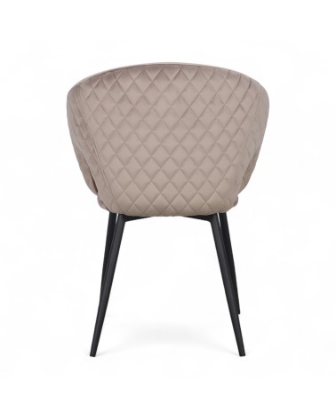 Chaise arrondie en velours beige confortable - collection Suzy
