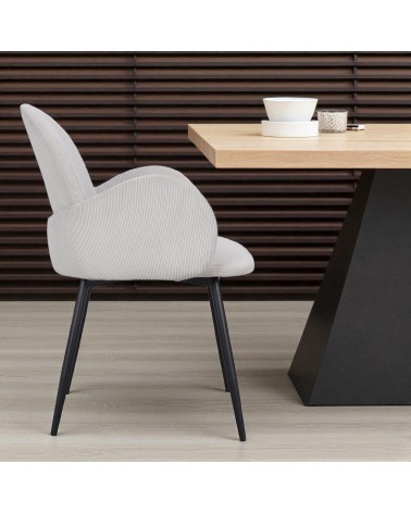 4 x Esszimmer Stühle aus Samt hellbeige - Kollektion Erin