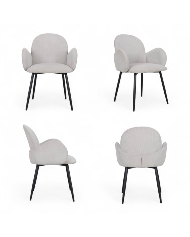 4 x Esszimmer Stühle aus Samt hellbeige - Kollektion Erin